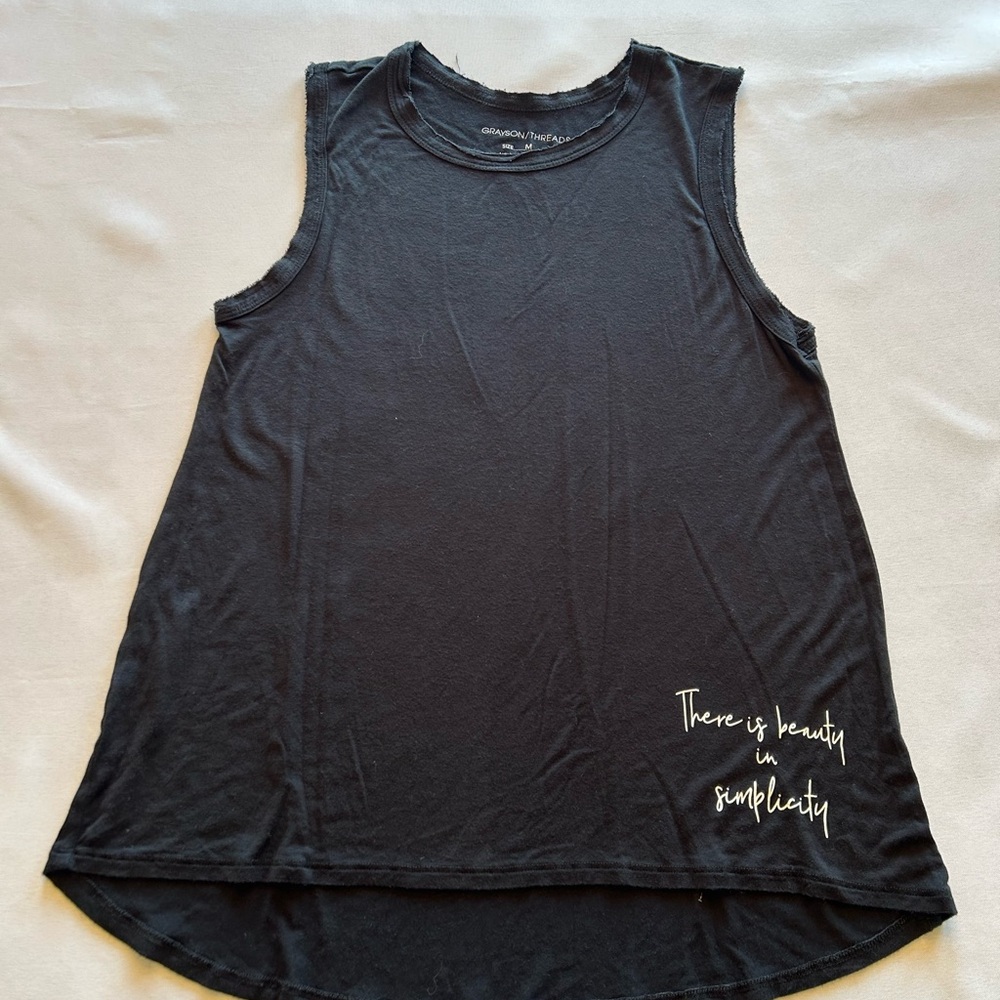Grayson Threads Black Muscle Tee with Inspirational Text